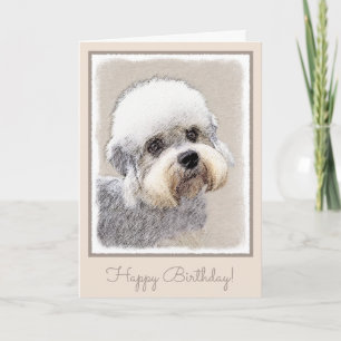 Dandie Dinmont Terrier Painting Original Hund Art Kort