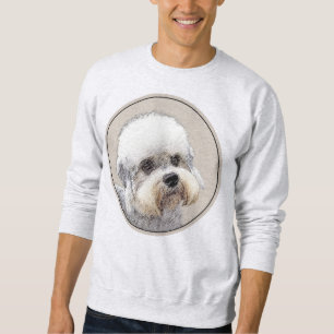 Dandie Dinmont Terrier Painting Original Hund Art Lång Ärmad Tröja