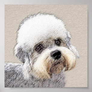 Dandie Dinmont Terrier Painting Original Hund Art Poster