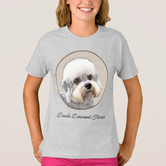 Dandie Dinmont Terrier Painting Original Hund Art  T Shirt (Framsida)