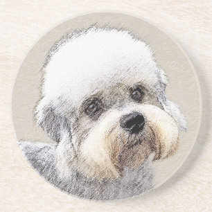 Dandie Dinmont Terrier Painting Original Hund Art Underlägg