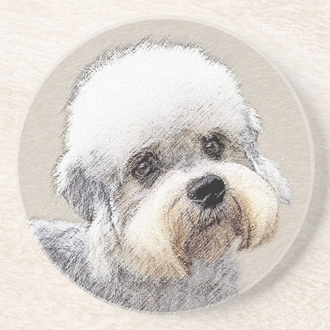 Dandie Dinmont Terrier Painting Original Hund Art Underlägg (Framsidan)