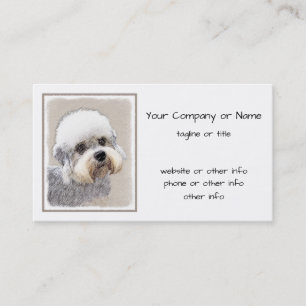 Dandie Dinmont Terrier Painting Original Hund Art Visitkort