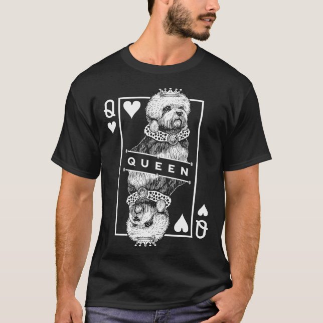 Dandie Dinmont Terrier Queen Of Hearts  Dog T Shirt (Framsida)
