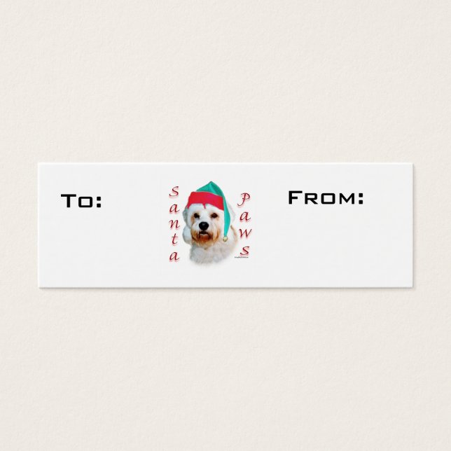 Dandie Dinmont Terrier Tassar Gift Märkres Litet Visitkort (Framsidan)