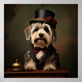 Dandie Dinmont Terrier Victorian Attire Poster