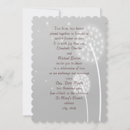 Dandilion Puffs, Grått, Snyggt, bröllopsinbjudan Inbjudningar