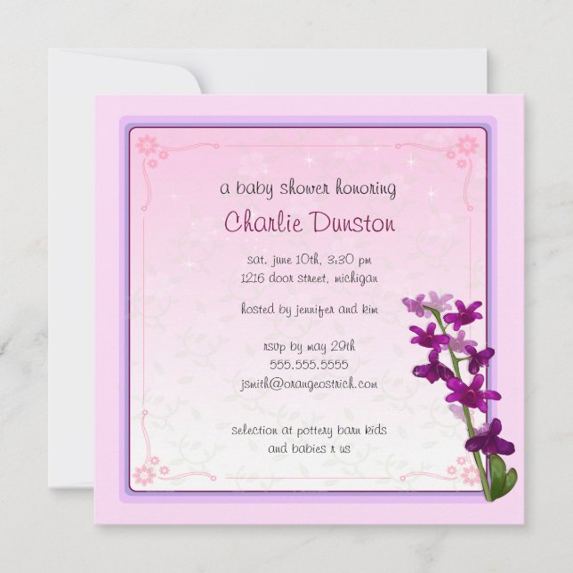 Dandrabium Flowers Inbjudningar (Framsida)