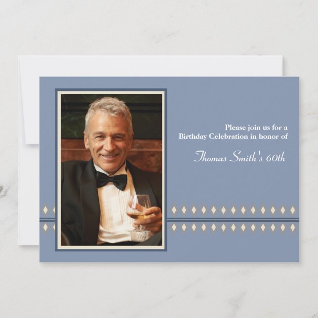 Dandy Diamonds - Photo Födelsedagsfest inbjudan (Framsida)