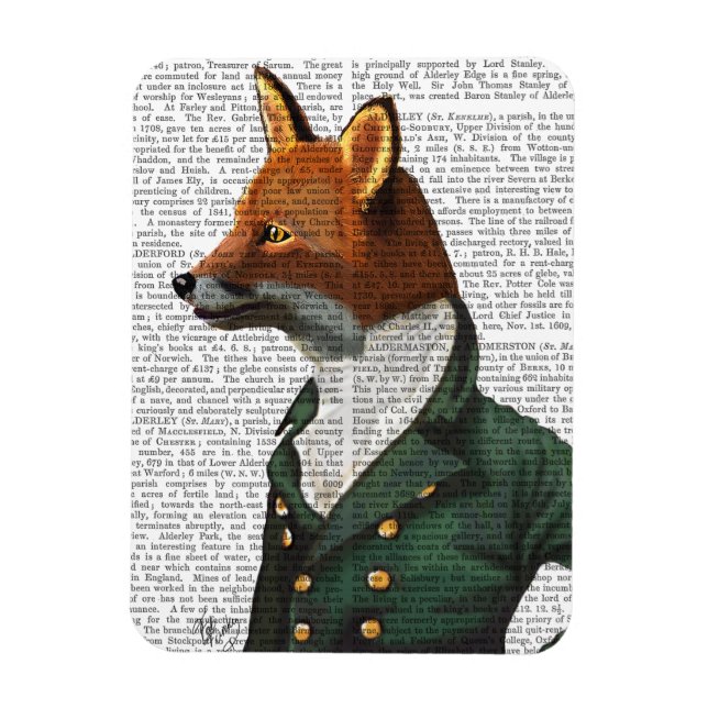 Dandy Fox Porträtt Magnet (Vertikal)