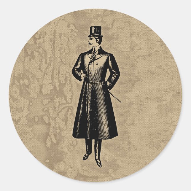 Dandy Gent Runt Klistermärke (Framsida)