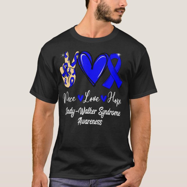 Dandy Walker Syndrome Awareness Peace Kärlek Hope  T Shirt (Framsida)