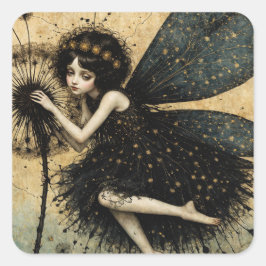Dandylion Fairy Fyrkantigt Klistermärke