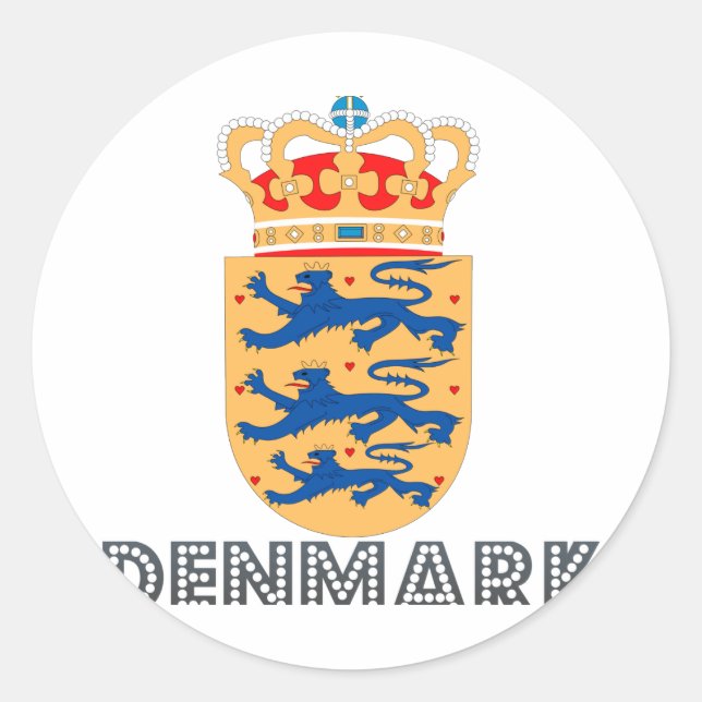 Dane Emblem Runt Klistermärke (Framsida)