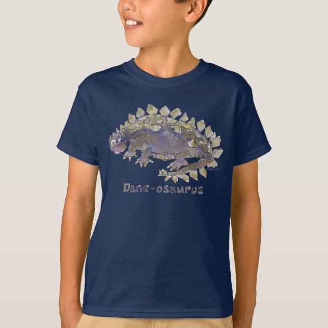 Dane-osaurus Tecknad Dinosaur T-Shirt (Framsida)