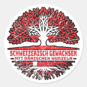 Dänemark Dänisch Schweizer Schweiz Baum Wurzel Runt Klistermärke