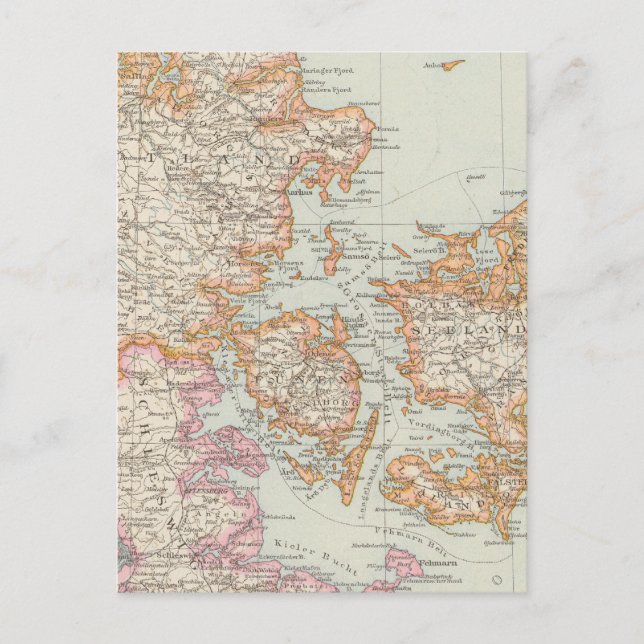 Danemark - Danmark Karta Vykort (Framsida)