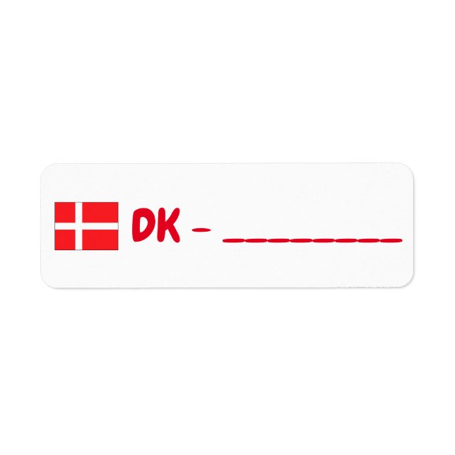 Danemark-id-postkorsningen Returadress Etikett (Framsidan)