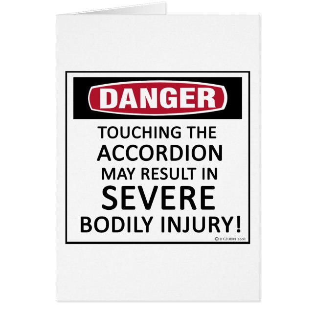 Danger Accordion Hälsningskort (Framsidan)