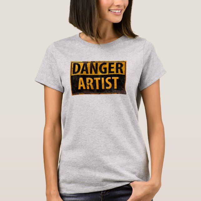 DANGER ARTIST Distress Metall Rust-tecken T-shirt (Framsida)