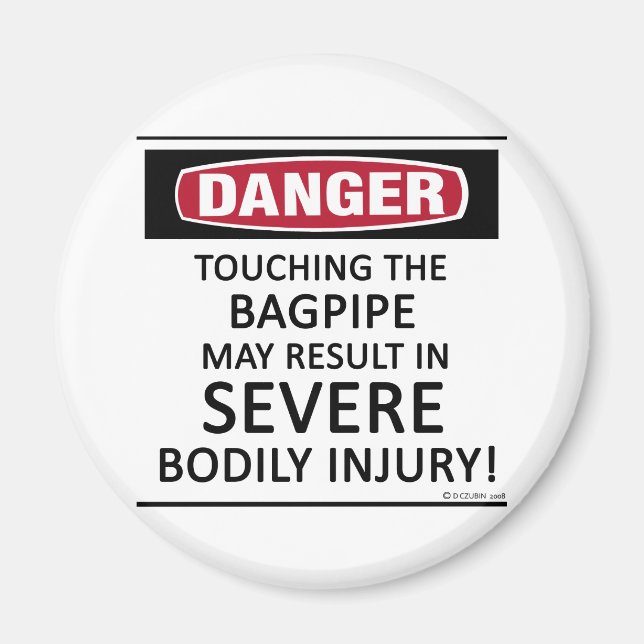 Danger Bagpipe Magnet (Framsidan)