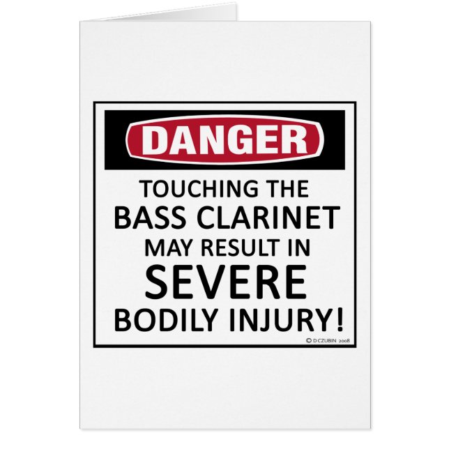 Danger Bass Clarinet Hälsningskort (Framsidan)
