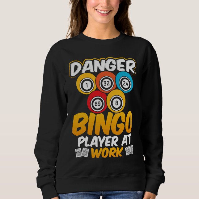 Danger Bingo Player At Work T Shirt (Framsida)