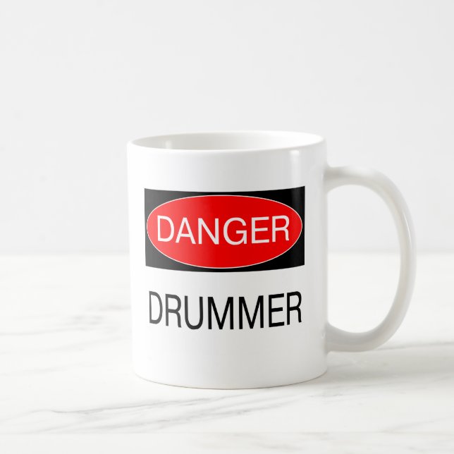 Danger - Drummer Funny Musician T-Shirt Mugg Apron (Höger)