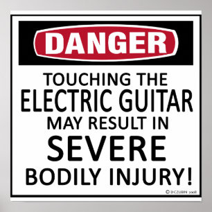 Danger Electric Guitar Poster