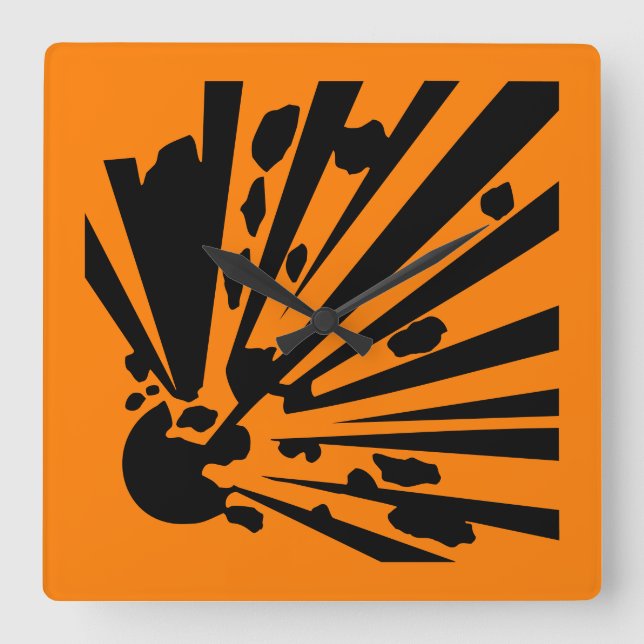 Danger – explosive – Gefahr Warnzeichen Warning Fyrkantig Klocka (Framsida)