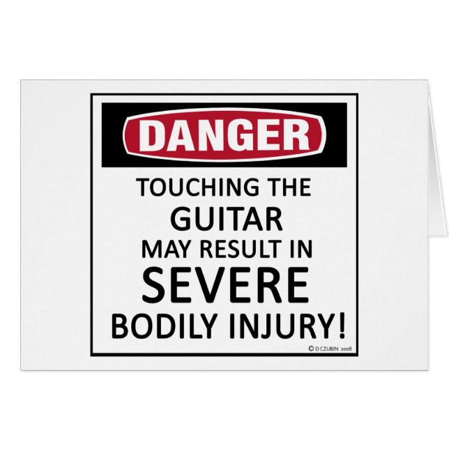 Danger Guitar Hälsningskort (Framsidan Horizontal)