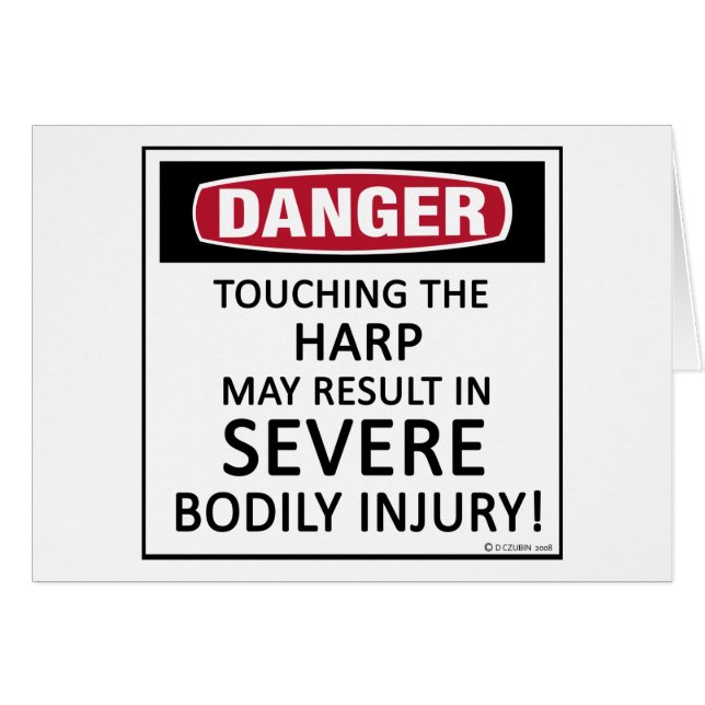 Danger Harp Hälsningskort (Framsidan Horizontal)