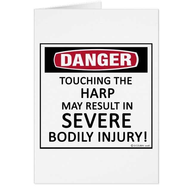 Danger Harp Hälsningskort (Framsidan)