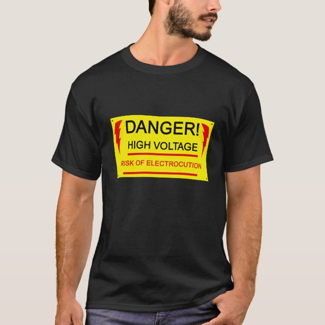Danger, high voltage tee shirt (Framsida)