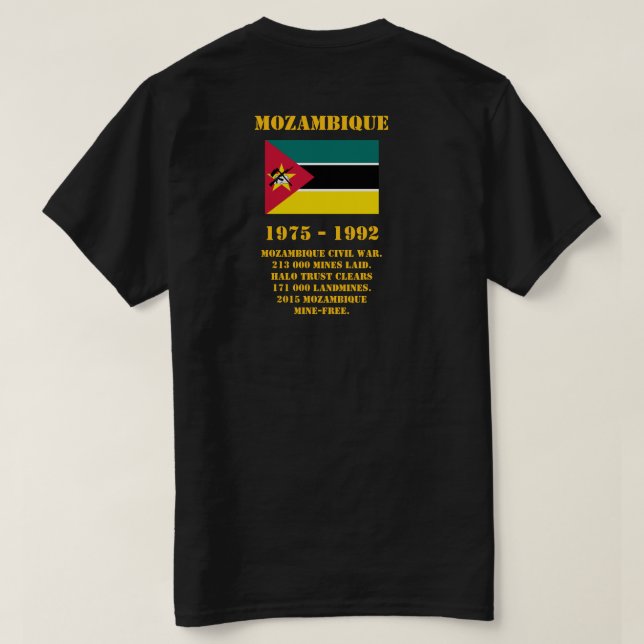 Danger Landmines, Mozambique T Shirt (Design baksida)