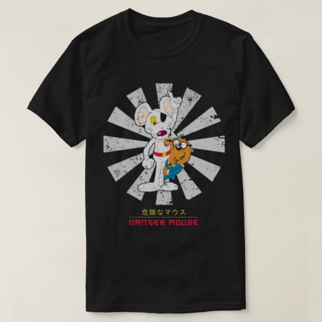Danger Mouse Retro Japanska T Shirt (Design framsida)