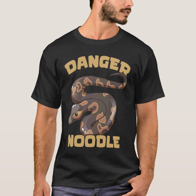 Danger Noodle Ball Python Snake  Reptile Serpent T Shirt (Framsida)