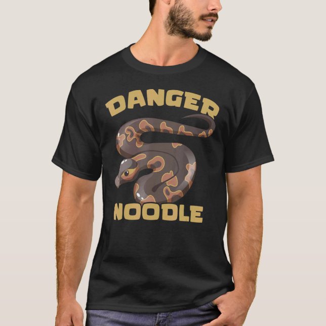 Danger Noodle Boll Python Snake Reptile Serpent T Shirt (Framsida)