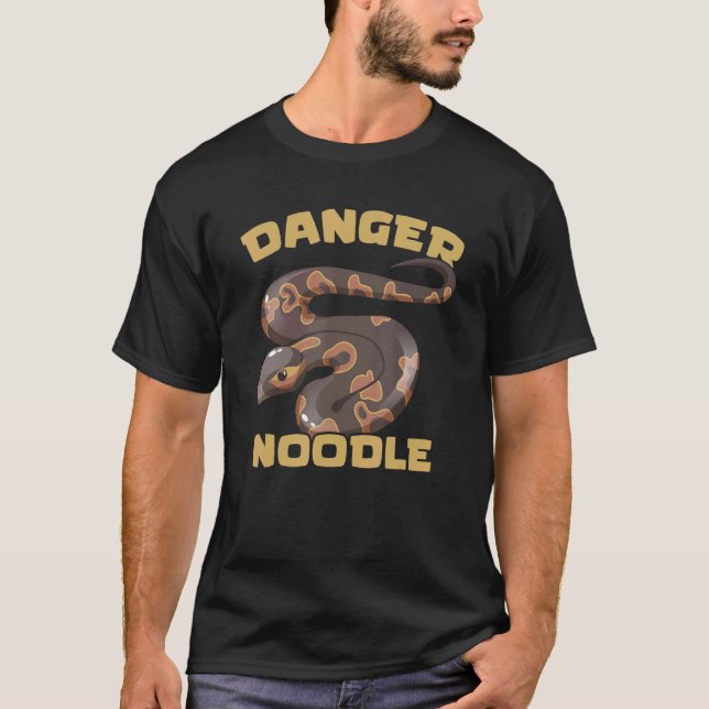 Danger Noodle Boll Python Snake Reptile Serpent T Shirt (Framsida)