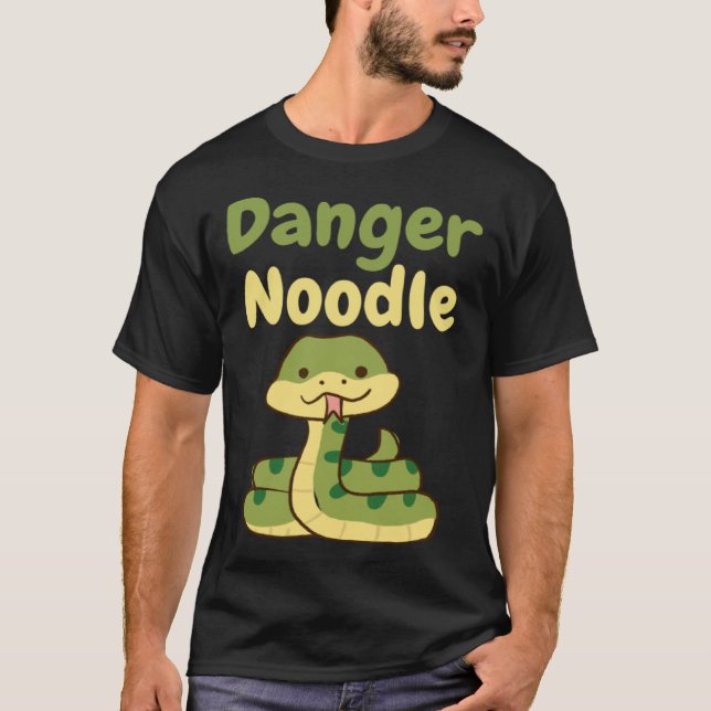 Danger Noodle  Cute Snake Reptile T Shirt (Framsida)