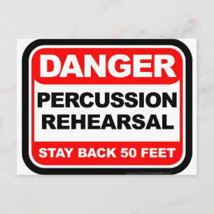 Danger Percussion Rehearsal Vykort