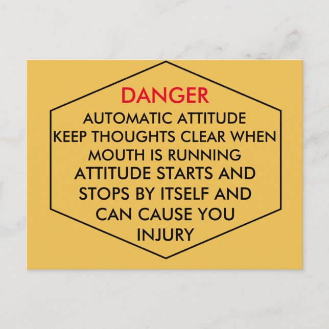 DANGER POSTCARD VYKORT (Framsida)