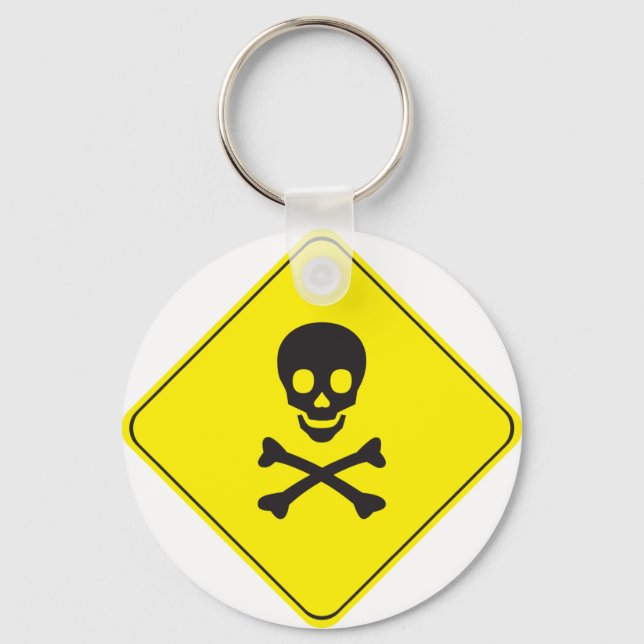 DANGER - SKULL- OCH BONSYMBOL NYCKELRING (Framsida)