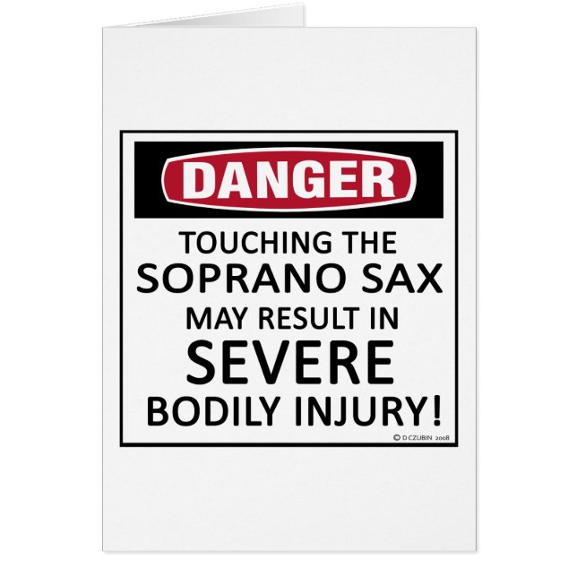 Danger Soprano Sax Hälsningskort (Framsidan)