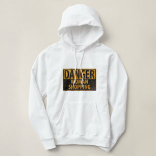 DANGER Woman Shopping - Lustigt varningstecken Met T Shirt