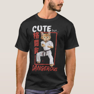 Dangerous Kärlek Cat Karate Taekwondo T Shirt