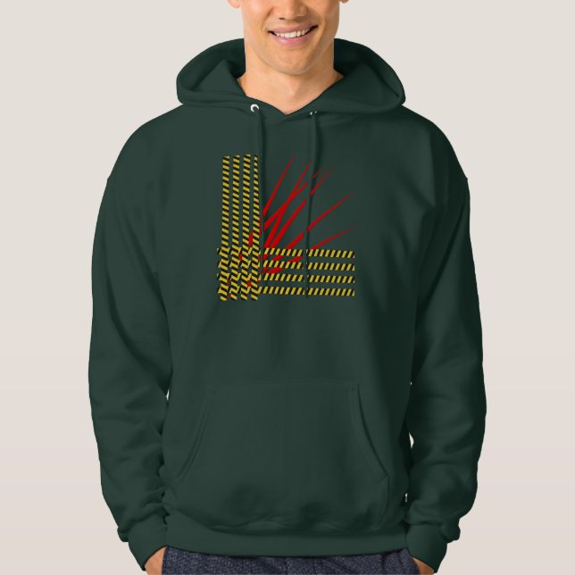 DANGEROUS Red gult grönt hoodie (Framsida)