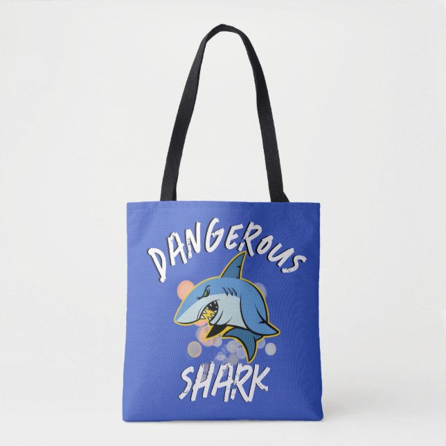 DANGEROUS shark T-Shirt Tygkasse (Framsida)