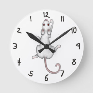 Dangly Mousey omvänt stämpelur Rund Klocka