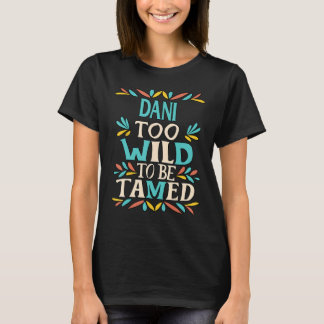 DANI Namn Cute Retro Girls Wildblomma DANI Namn T Shirt